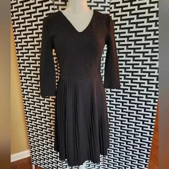 Ganni Fulton Pleated Black Dress Size XS - Picture 3 of 15